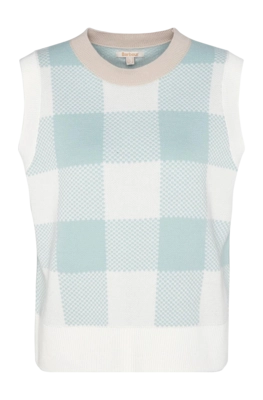 Body Vest Barbour Women Abigail Sleeveless Knitted Jumper Blue Haze