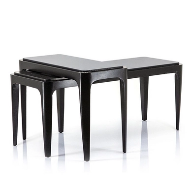 Bijzettafel By-Boo Wayne 61 x 28 cm Black (2-Delig)