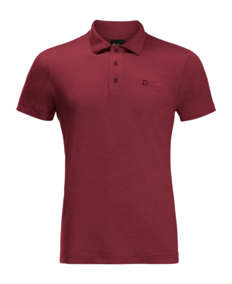 Polo Jack Wolfskin Men Travel Polo Deep Ruby