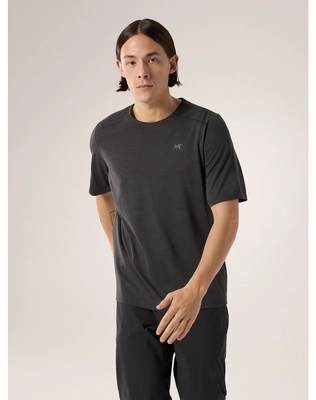 2---S24-X000007664-Cormac-Crew-Neck-Shirt-SS-Black-Heather-Front-View