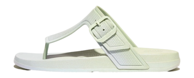 FitFlop Women iQushion Iridescent Adjustable Buckle Flip-Flops Sagebrush/Skywash Blue