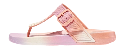 FitFlop Women iQushion Iridescent Adjustable Buckle Flip-Flops Urban White Iridescent