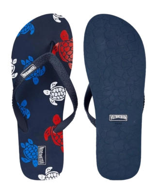 Slipper Vilebrequin Men Tortues Multicolores Navy