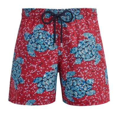 Zwembroek Vilebrequin Men Turtles Sequins Merlot