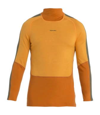 Ondershirt Icebreaker Men 200 Oasis Sonebula LS High Neck Earth Solar Loden