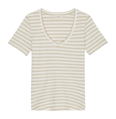 T-Shirt Marc O'Polo Women 404219651293 Multi Linen Beige