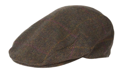 Pet Barbour Men Crieff Flat Cap Olive Purple Yellow (6 7/8)