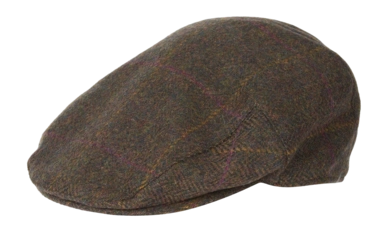 Casquette Barbour Homme Crieff Flat Cap Olive Purple Yellow (7 5/8)
