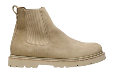 Ankle Boots Birkenstock Men Highwood Slip On Men Suede Leather Taupe Narrow