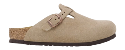 Clogs Birkenstock Kids Boston BS Suede Leather Taupe Narrow