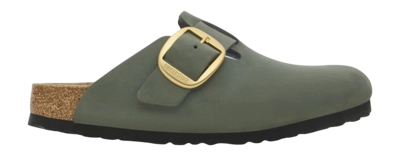 Klomp Birkenstock Women Boston Big Buckle Nubuk Leather Thyme Narrow