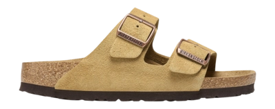 Slipper Birkenstock Women Arizona Suede Leather Latte Cream Narrow