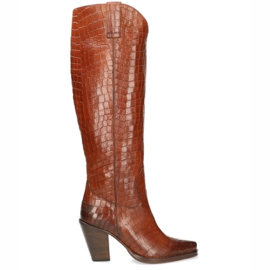 Bottes Shabbies Amsterdam Women Western Boot 9 CM Croco Printed Leather Brown