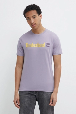 T-Shirt Timberland Men Kennebec River Linear Logo Purple Ash