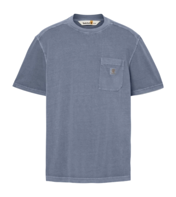 T-Shirt Timberland Men Merrymack River Garment Dye Chest Pocket Tee Dark Sapphire '24