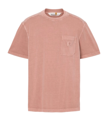 T-Shirt Timberland Men Merrymack River Garment Dye Chest Pocket Tee Hot Sauce