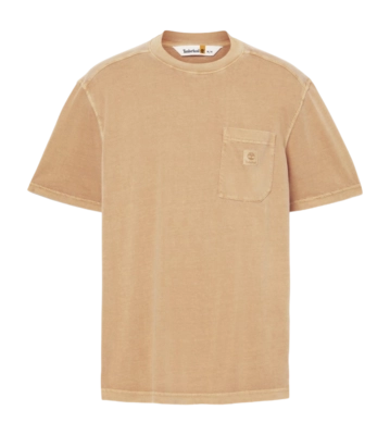 T-Shirt Timberland Men Merrymack River Garment Dye Chest Pocket Tee Wheat Boot
