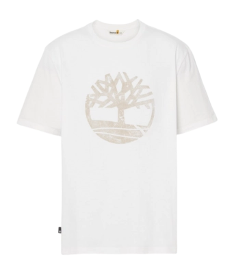 T-Shirt Timberland Men Merrymack River Garment Dye Logo Graphic Tee Undyed