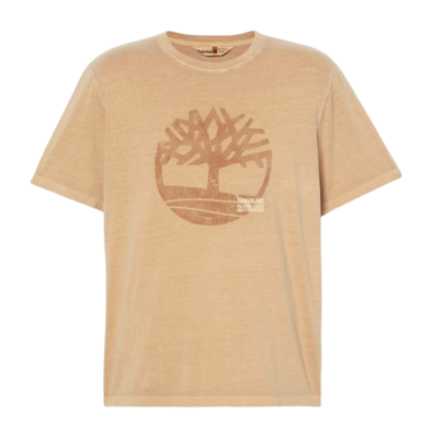 T-Shirt Timberland Men Merrymack River Garment Dye Logo Graphic Tee Wheat Boot