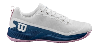 Tennis Shoe Wilson Women Rush Pro 4.5 Clay White Ensign Blue Pirouette