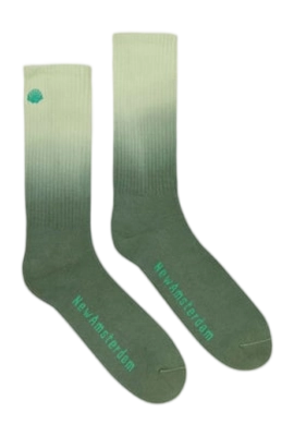 Chaussettes New Amsterdam Surf Association Gradient Logo Almost Aqua / Kombu Green Dip Dye