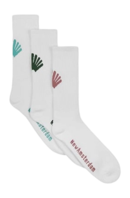 Socks New Amsterdam Surf Association Logo White (3 Pack)