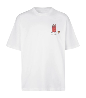T-Shirt Samsoe Samsoe Unisex Sagiotto White Cin Cin