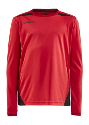 Chemise de Tennis Craft Enfant Pro Control Impact LS J Bright Red Black