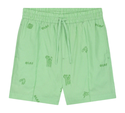 Shorts Olaf Hussein Women Stripe Embro Green Stripe