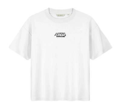 T-Shirt Olaf Hussein Women Interlock Boxy Friends Optical White