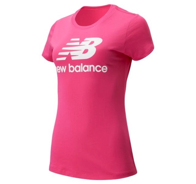 T-Shirt New Balance Women Essentials Stacked Logo Tee Exuberant Pink