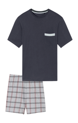 Pyjama Schiesser 180261 Herren Charcoal