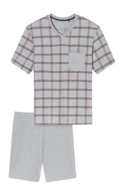 Pyjama Schiesser 181161 Herren Grey Melange