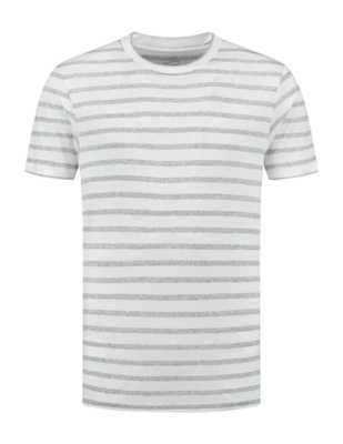 T-Shirt Blue Loop Men Refibra Stripe White/Light Blue