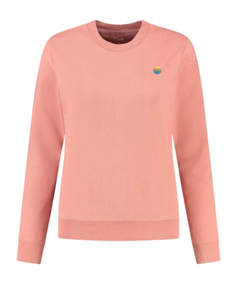 Trui Blue Loop Women Blue Fleece Sunset Sweater Salmon