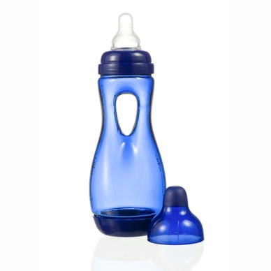 Babyfles Difrax Natural Handgreep 240 ml Blauw