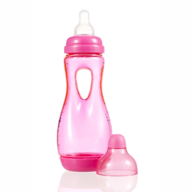 Babyfles Difrax Natural Handgreep 240 ml Roze