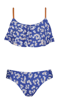 Bikini Barts Fille Moave Ruffle Top Blue