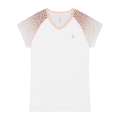 Tennis-Shirt K Swiss Hypercourt Top White Panther Print Damen