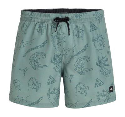 Swimming Trunks O'Neill Men Mix & Match Cali Print 15 inch Green Vintage Surfer
