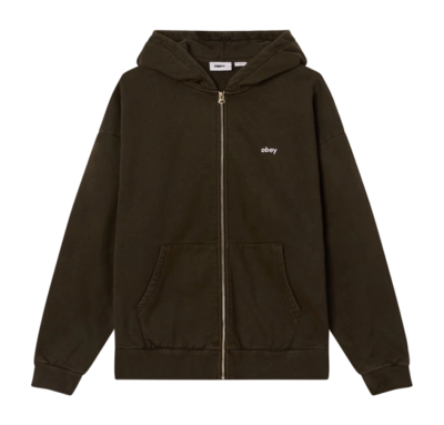 Zip Hood Obey Men Lowercase Pigment Pigment Rosin