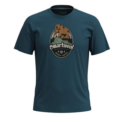 T-Shirt Smartwool Unisex Bear Label Graphic Short Sleeve Tee Slim Fit Twilight Blue 24