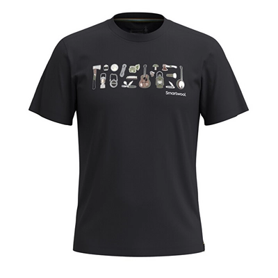 T-Shirt Smartwool Unisex Gone Camping Graphic Short Sleeve Tee Slim Fit Black 24