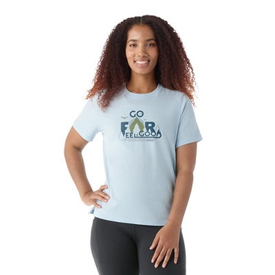 T-Shirt Smartwool Women Go Far Feel Good Graphic Short Sleeve Winter Sky Heather 24