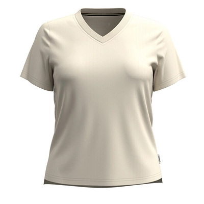 T-Shirt Smartwool Women Perfect V-Neck Tee Almond