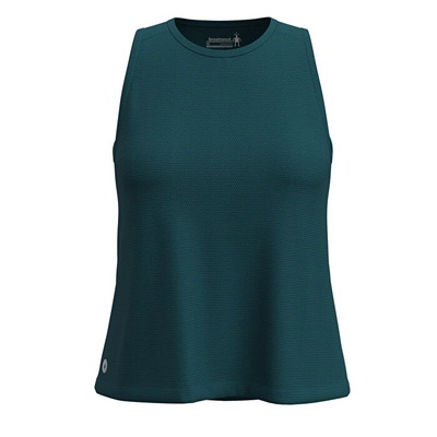 Top Tank Smartwool Women Active Mesh High Neck Tank Dark Emerald Heather