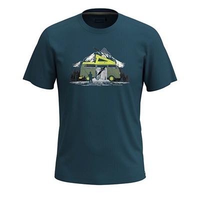 T-Shirt Smartwool Unisex River Van Graphic Short Sleeve Tee Slim Fit Twilight Blue