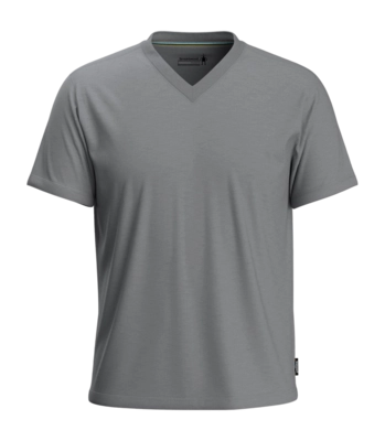 T-Shirt Smartwool Men Perfect V-Neck Tee Light Gray Heather