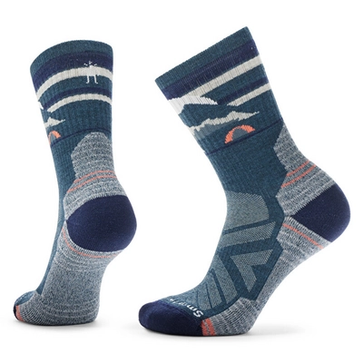 Hiking Socks Smartwool Women Hike Light Cushion New Pattern Crew Socks Twilight Blue