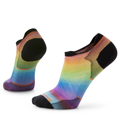 Running Socks Smartwool Unisex Run Zero Cushion Pride Rainbow Print Low Ankle Socks Multi-coloured